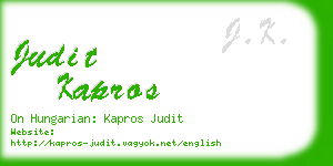 judit kapros business card